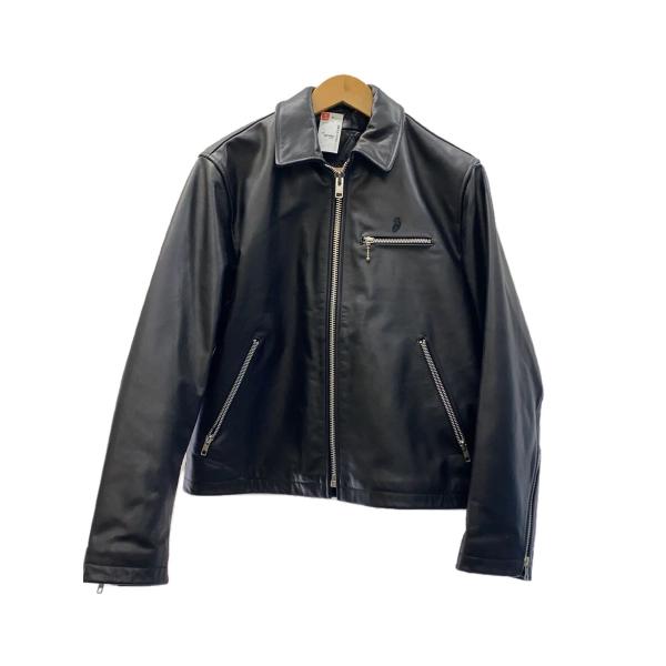 STUSSY LEATHER BING JACKET レザージャケット STUSSY◇Leather Bing Jacket/レザージャケット/S/牛革/ブラック