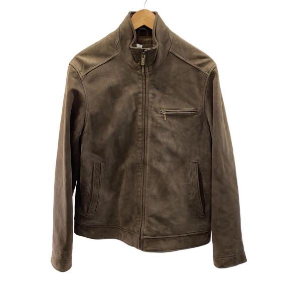 TOMMY HILFIGER◇レザージャケット・ブルゾン/S/レザー/BRW/無地/113