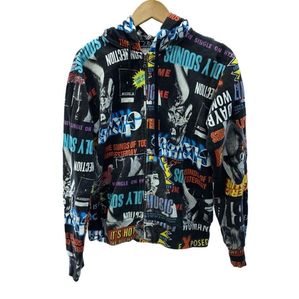 HYSTERIC GLAMOUR◇ジップパーカー/M/コットン/BLK/総柄/02171CF02