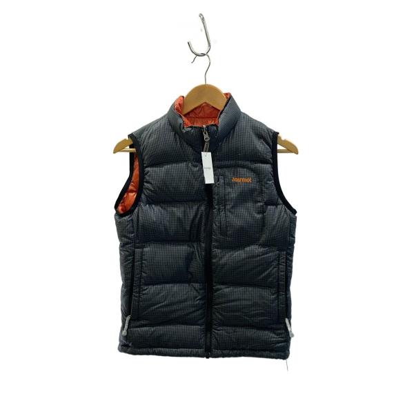 Marmot◇リバーシブルダウンベスト/M/ナイロン/BLK/総柄/mjj-8644wr