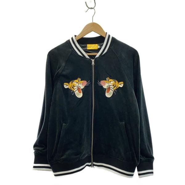Disney◇ティガー/刺繍/スカジャン/M/ベロア/BLK : セカンドストリート
