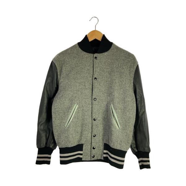 SKOOKUM◇スタジャン/36/ウール/GRY/USA製/レザー切替// : セカンド