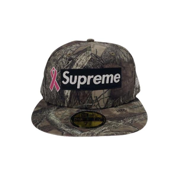 Supreme◇Box Logo New Eraキャップ/7 1/2/ポリエステル/GRN/総柄