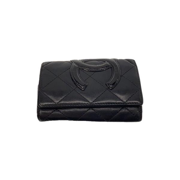 CHANEL◇キーケース_カンボンライン_カーフスキン_6連_ココマーク_BLK