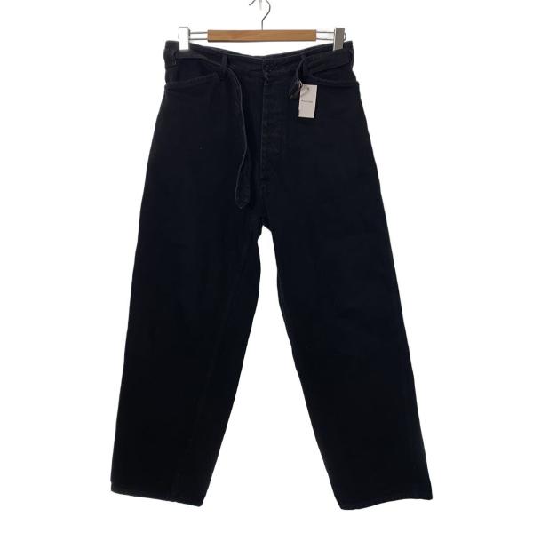 COMOLI 25AW ベルテッド デニム パンツ 2 C03-03001 COMOLI◇25SS/デニムベルテッドパンツ/ボトム/2/デニム/BLK/B01-03001