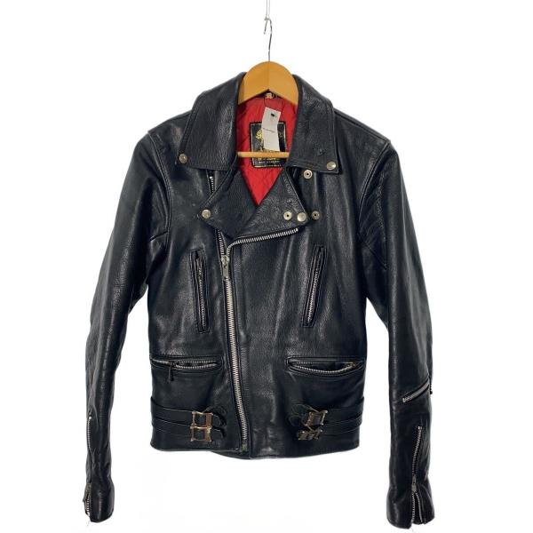 666 Leather Wear◇ダブルライダースジャケット/32/レザー/BLK