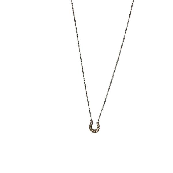 ete◇K10/ホースシュー/ネックレス/--/カラーストーン/SLV/トップ有