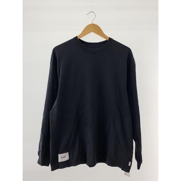 WTAPS◇長袖Tシャツ/2/コットン/BLK/プリント/232ATDT-CSM05