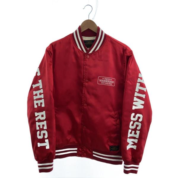 NEIGHBORHOOD◇スタジャン/M/ポリエステル/RED/171TSNH-JKM02