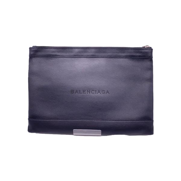 BALENCIAGA◇クラッチバッグ/レザー/BLK/373834・1000・Z・002123