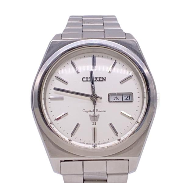 CITIZEN◇自動巻腕時計/アナログ/ステンレス/WHT/SLV/8200-S014344