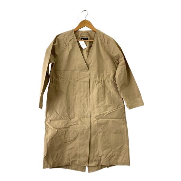 OURHOME◆ノーカラーコート/FREE/コットン/BEG