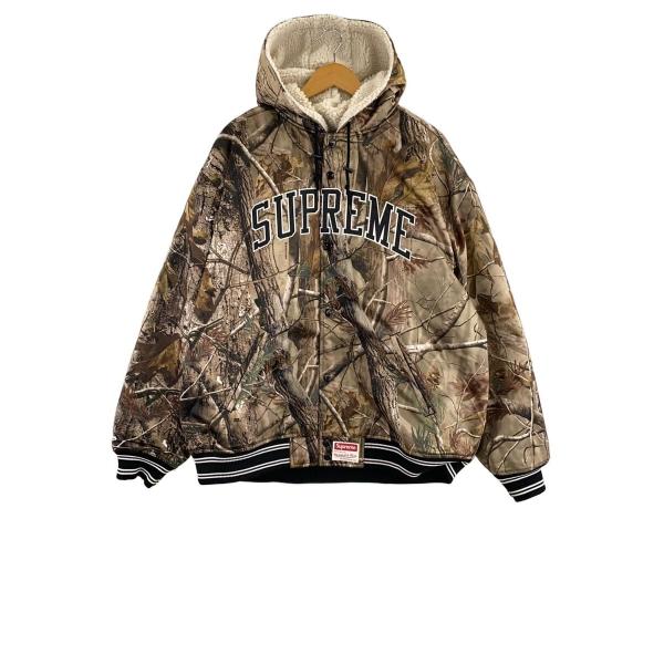 Supreme◇25FW/Satin Varsity Jacke/2L/ポリエステル/KHK/リアルツリー 