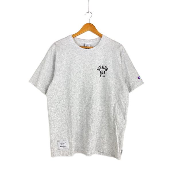 WTAPS◇×CHAMPION/Academy SS Cotton/半袖Tシャツ/M/コットン/グレー