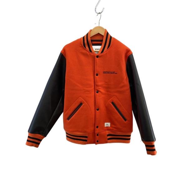 WTAPS◇18AW/CLUB JACKET WOPO MELTON/スタジャン/3/ウール/ORN