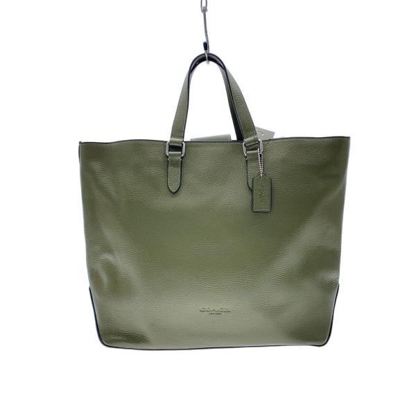 COACH◇トートバッグ/レザー/GRN/無地/CBG50/ワーナーデュアルハンドル