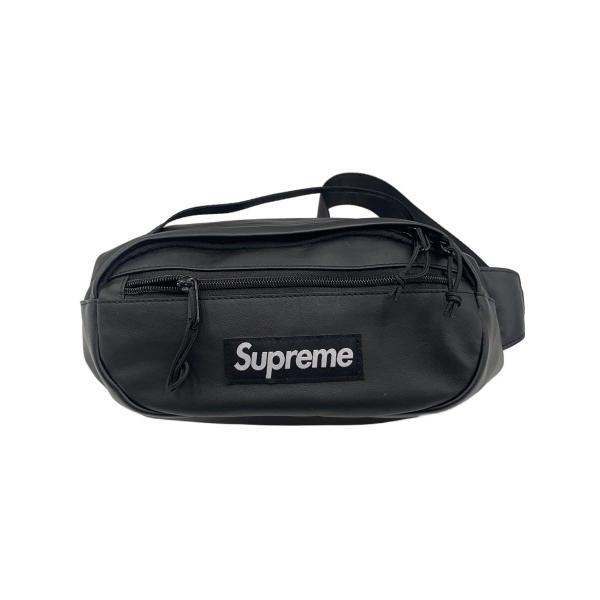 Supreme◇23AW/Leather Waist Bag/ウエストバッグ/レザー/BLK