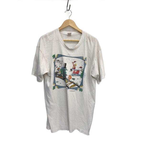 FRUIT OF THE LOOM◆Tシャツ/L/コットン/WHT/90s/ロッキーとブルウィンクルの大冒険