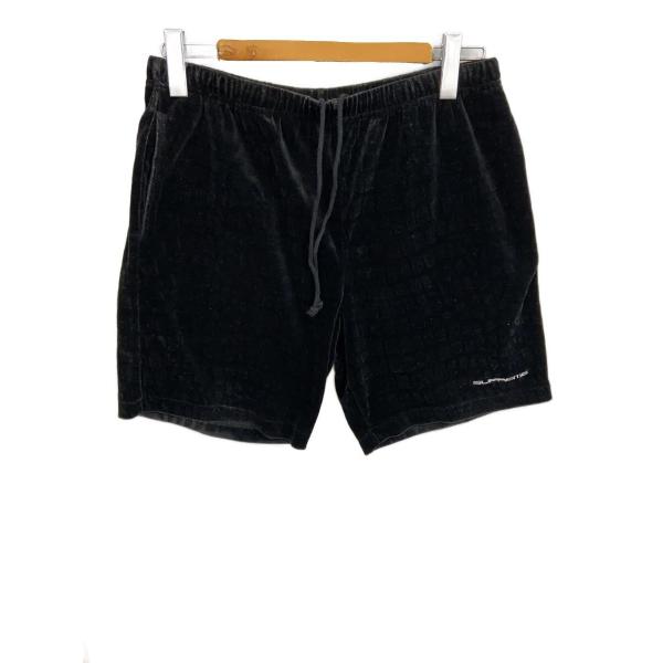 ショートパンツ Supreme 18SS CROC Velour Short  S Supreme◇18SS/Croc Velour Short/ショートパンツ/M/ベロア/BLK