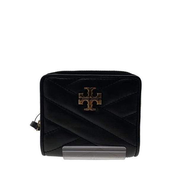 TORY BURCH◇2つ折り財布/レザー/BLK/レディース/10005608/剥がれ有