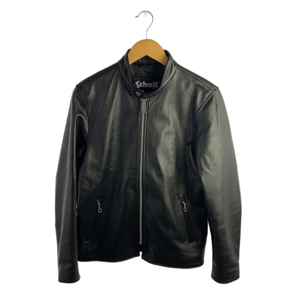 Schott◇レザージャケット・ブルゾン/M/羊革/BLK/無地/3111066