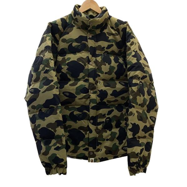 A BATHING APE◇00s/初期/ダウンジャケット/M/ナイロン/KHK/カモフラ