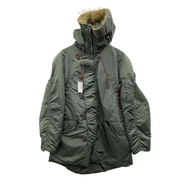 ALPHA INDUSTRIES◇N-3B/USA製/フライトジャケット/M/ナイロン/KHK/MIL