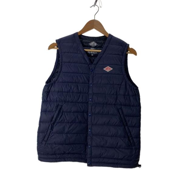 DANTON◇インナーダウン/Vネックベスト/ダウンベスト/38/ナイロン/BLK