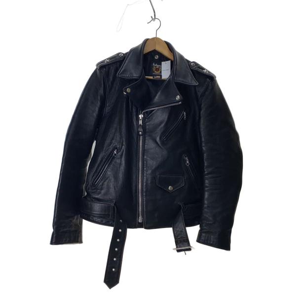 Schott◇217US SHEEP ONE/613UST/ダブルライダースジャケット/42/BLK