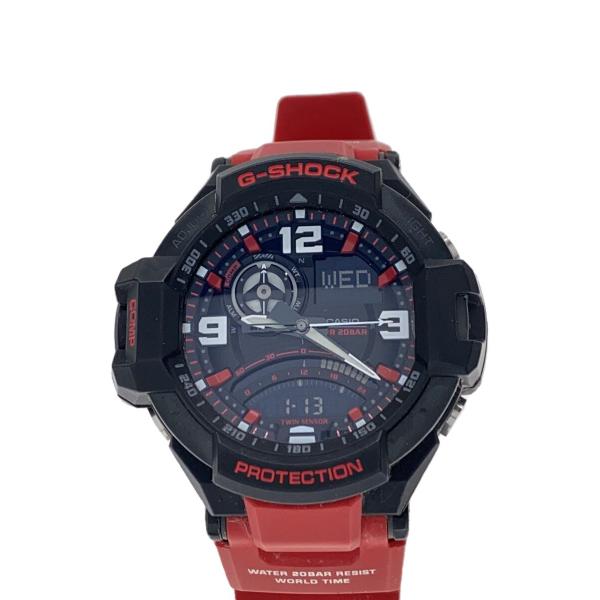 CASIO◇クォーツ腕時計・G-SHOCK/デジアナ/ラバー/RED/RED : セカンド
