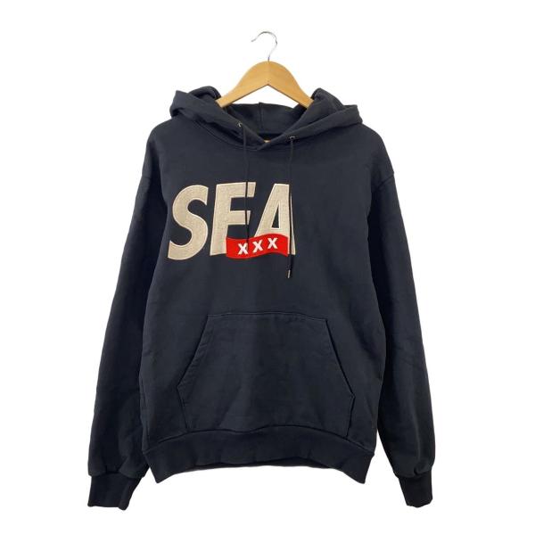 WIND AND SEA◇パーカー/M/コットン/BLK/WDS-XXX-21A-02/×GOD