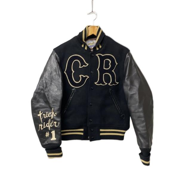 Whitesville◇スタジャン/36/ウール/BLK/WV10934/935 : セカンド