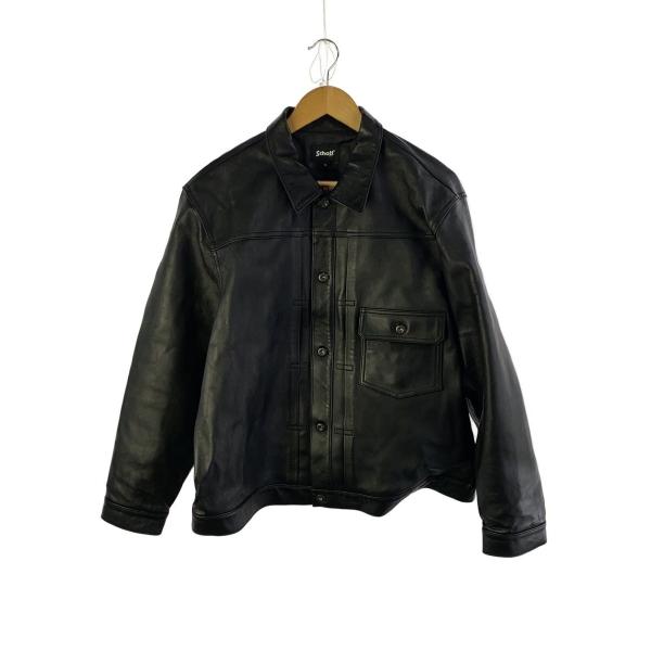 Schott◇シングルライダースジャケット/XL/羊革/BLK/無地/782-3950128