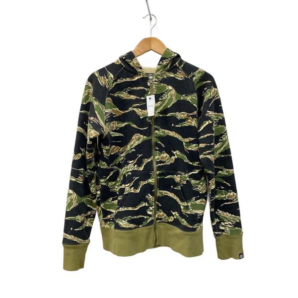 STUSSY◇ジップパーカー/タイガーカモ/M/コットン/KHK/カーキ/カモフラ