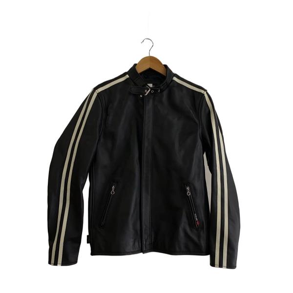 Schott◇シングルライダースジャケット/M/レザー/BLK/無地/3181052