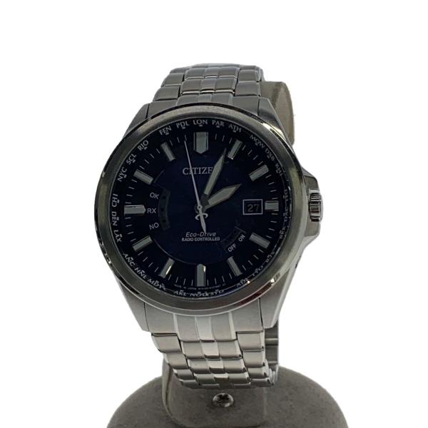 CITIZEN◇ソーラー腕時計/アナログ/ステンレス/NVY/SLV/SS/H145