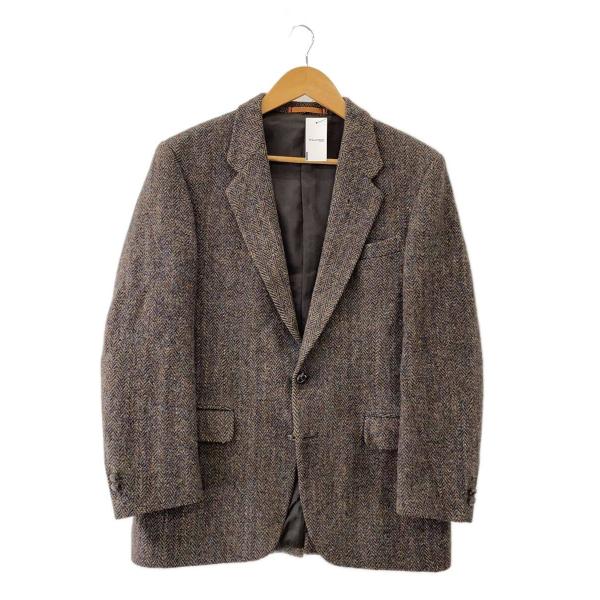 HARRIS TWEED◇テーラードジャケット/--/ウール/BRW/ヘリンボーン/胡桃