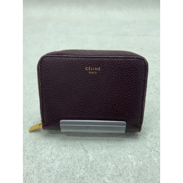 CELINE◇スモール ジップウォレット/2つ折り財布/--/ボルドー
