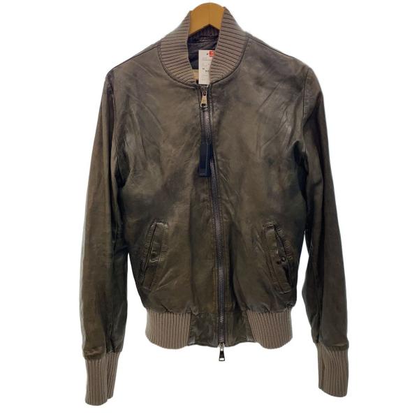 GIORGIO BRATO◇レザージャケット・ブルゾン/46/羊革/GRY/GU17F5214
