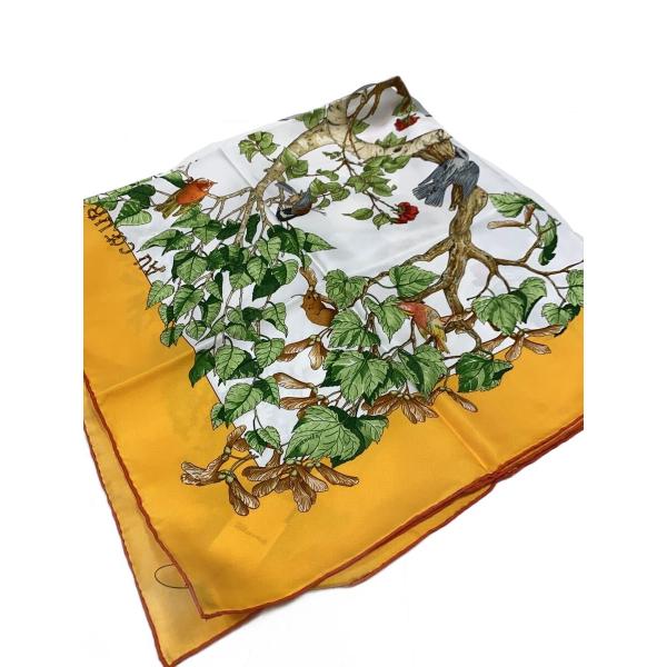 HERMES◇カレ90/森の中で/シルク/ORN/総柄/レディース : セカンド