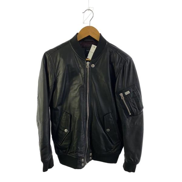 DIESEL◇レザージャケット・ブルゾン/S/羊革/BLK/無地/MA-1 : セカンド