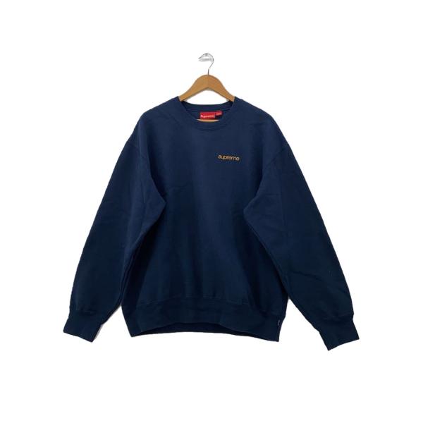 Supreme◇23AW/NYC CREWNECK SWEAT/L/コットン/NVY/フロント・首回り