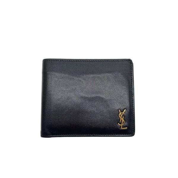 SAINT LAURENT◇2つ折り財布/レザー/BLK/メンズ// : セカンド