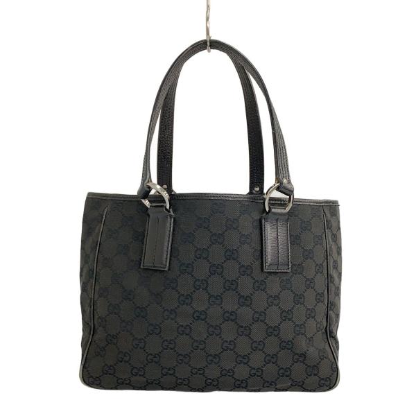 GUCCI トートバッグ　GG柄　キャンバス　黒　ハンドバッグ　手持ち レア✨グッチ GG柄 キャンバス トートバッグ ハンドバッグ シェリー