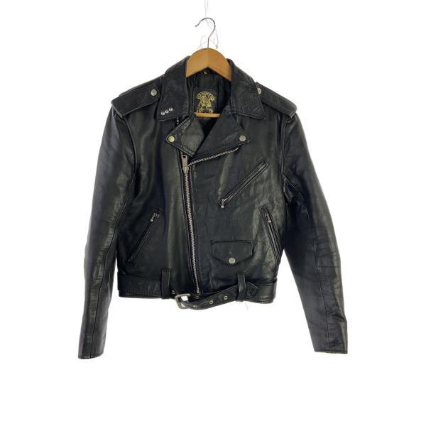 666 Leather Wear◇ダブルライダースジャケット/--/レザー/BLK