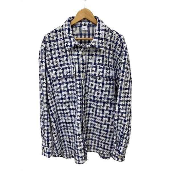 ATRCTR/CPOシャツジャケット/XL/ポリエステル/ホワイト/チェック