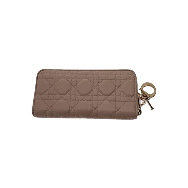 Christian Dior◇Lady Dior Voyageur/長財布/カナージュ/レザー/PNK