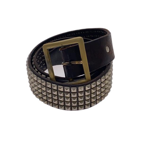 hollywood trading company(HTC)◇スタッズベルト/レザー/ブラウン