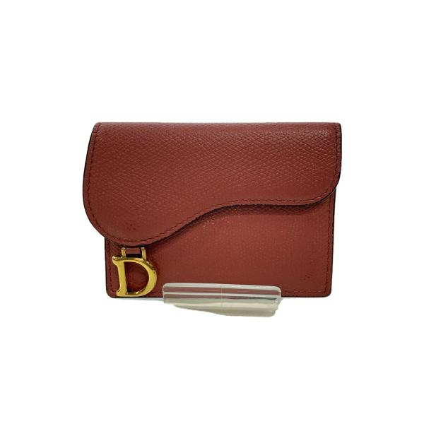 Christian Dior◇Christian Dior/カードケース/レザー/PNK/無地