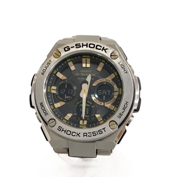 CASIO◇ソーラー腕時計・G-SHOCK/デジアナ/チタン/BLK/SLV : セカンド